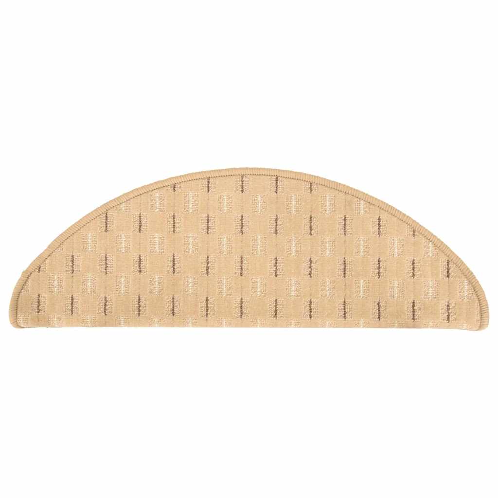 Πατάκια Σκάλας Μοκέτα 15 τεμ. Κρεμ 65x21x4 εκ.