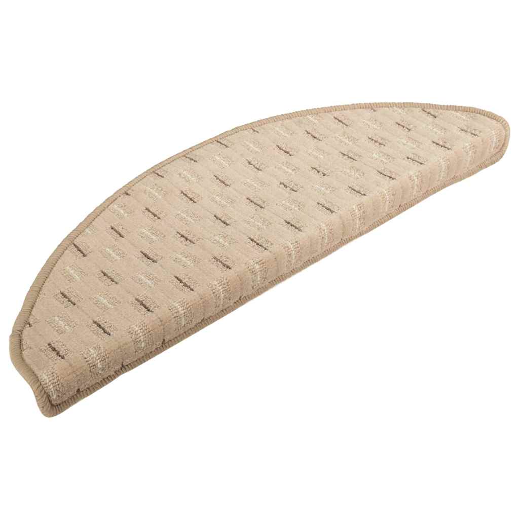Πατάκια Σκάλας Μοκέτα 15 τεμ. Χρώμα Taupe 65x21x4 εκ.