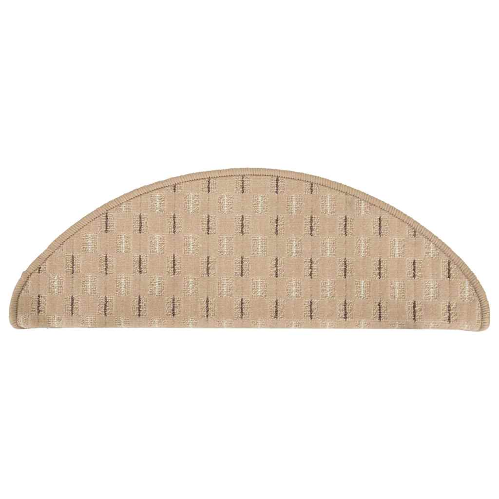 Πατάκια Σκάλας Μοκέτα 15 τεμ. Χρώμα Taupe 65x21x4 εκ.