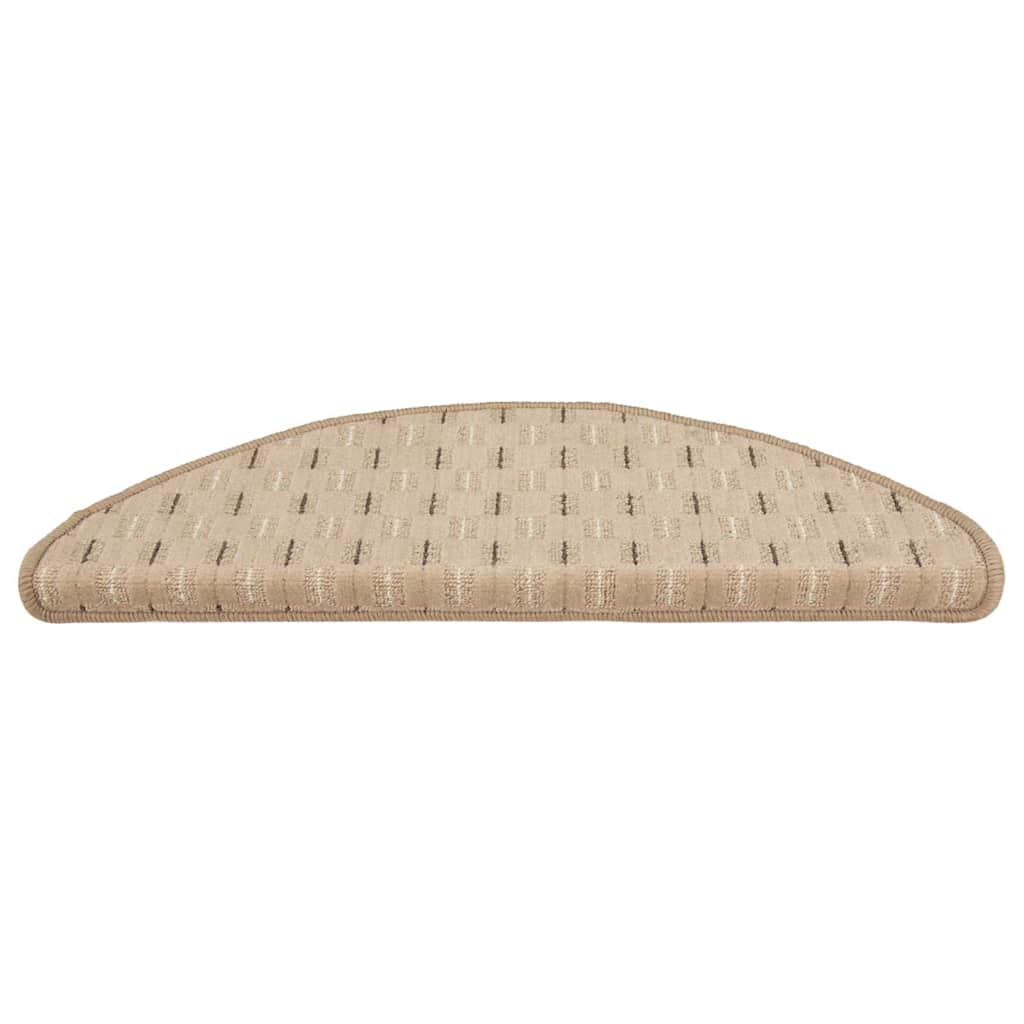 Πατάκια Σκάλας Μοκέτα 15 τεμ. Χρώμα Taupe 65x21x4 εκ.