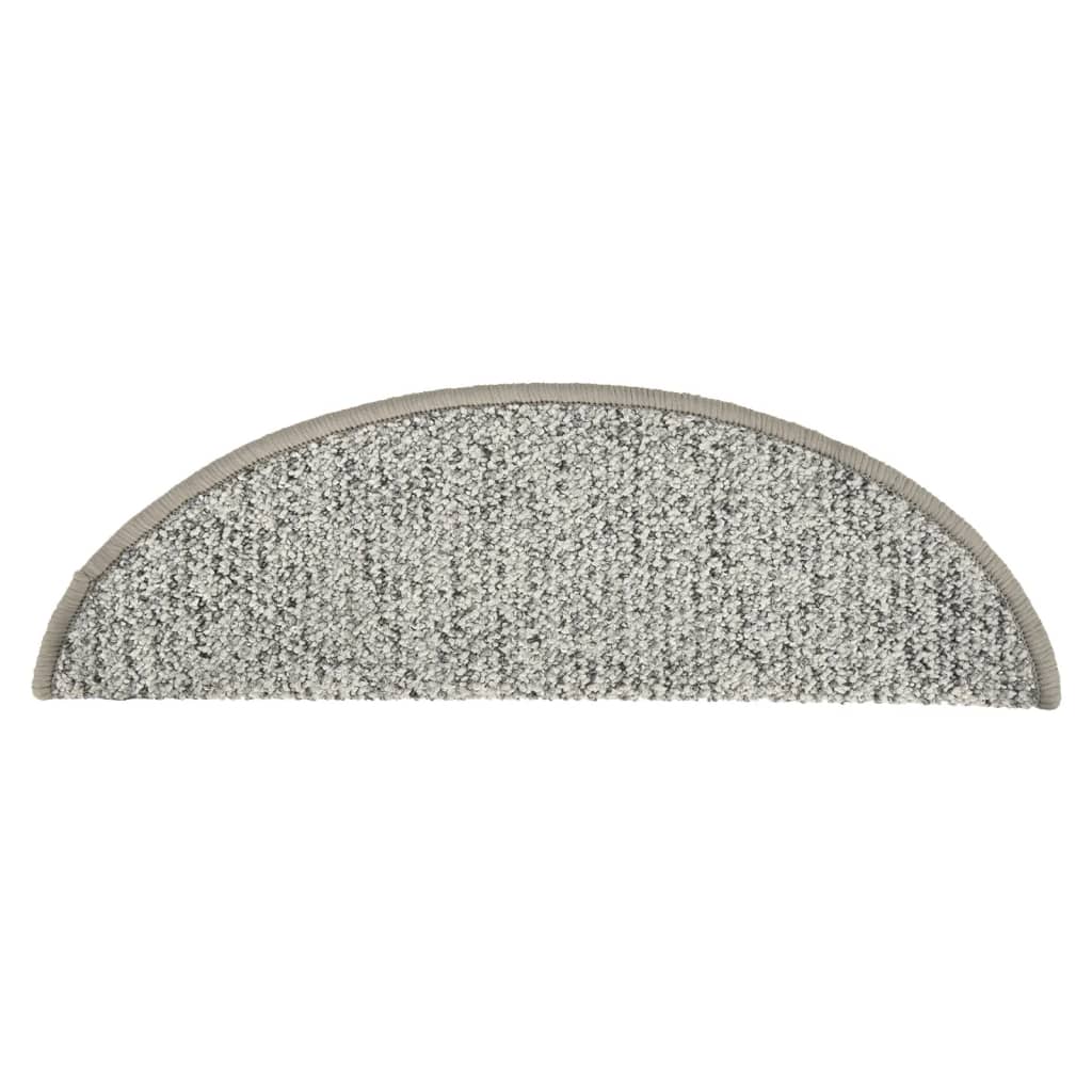 Πατάκια Σκάλας Μοκέτα 15 τεμ. Ανοιχτό Γκρι 56x17x3 εκ. - Pakobazaar