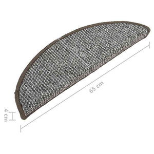 Πατάκια Σκάλας Μοκέτα 15 τεμ. Γκρι 65x21x4 εκ.