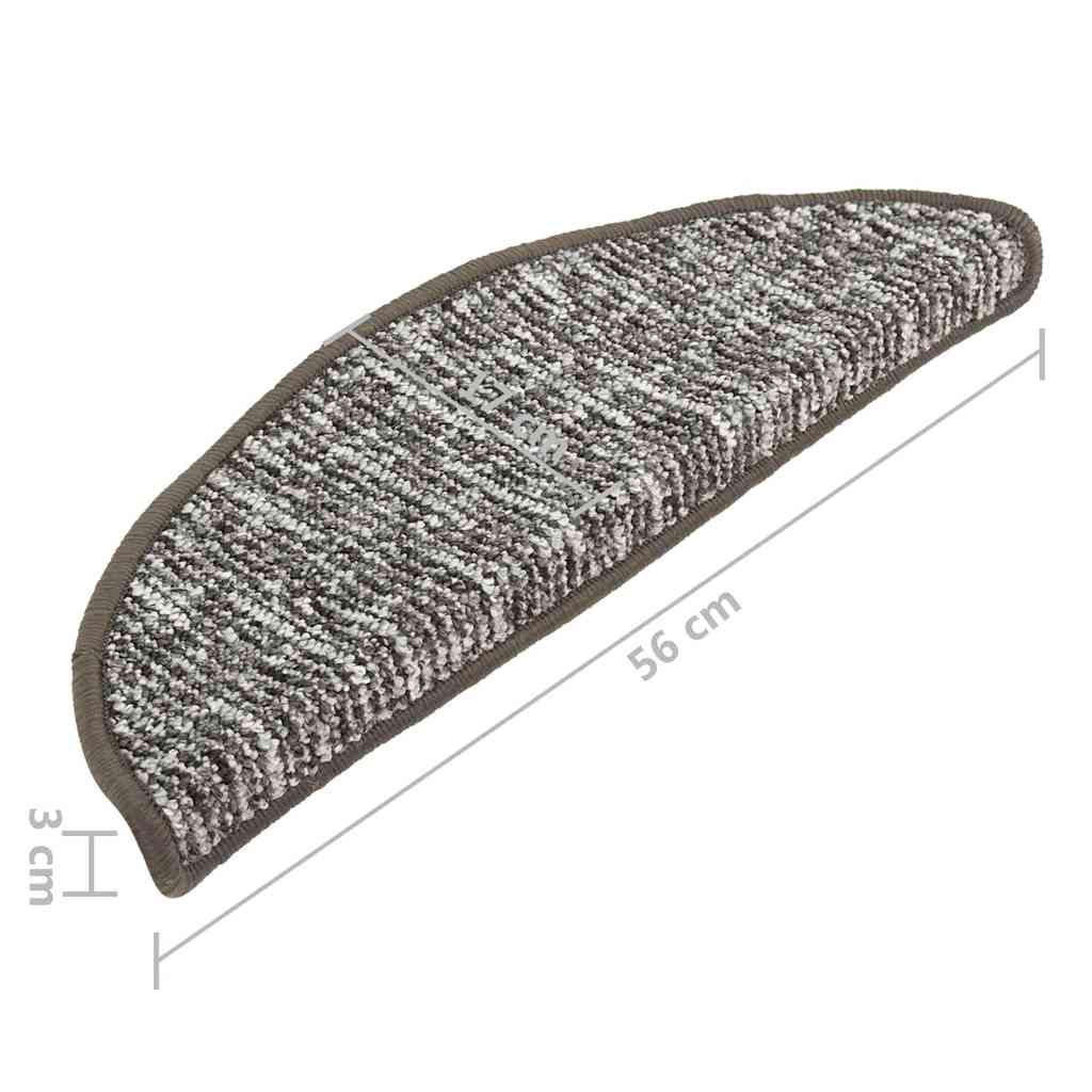 Πατάκια Σκάλας Μοκέτα 15 τεμ. Ανθρακί 56x17x3 εκ.