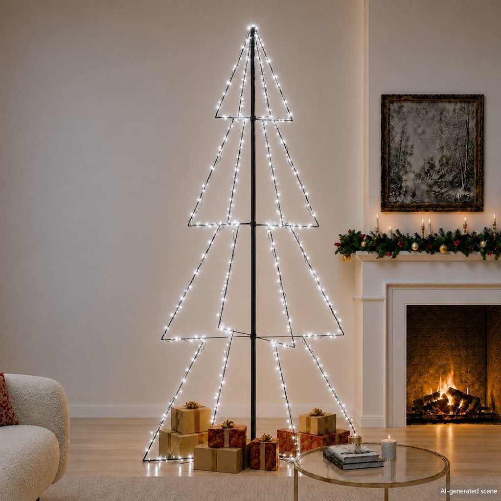 Δέντρο από Φωτάκια 360 LED Εσωτ./Εξωτ. Χώρου 143x250 εκ.