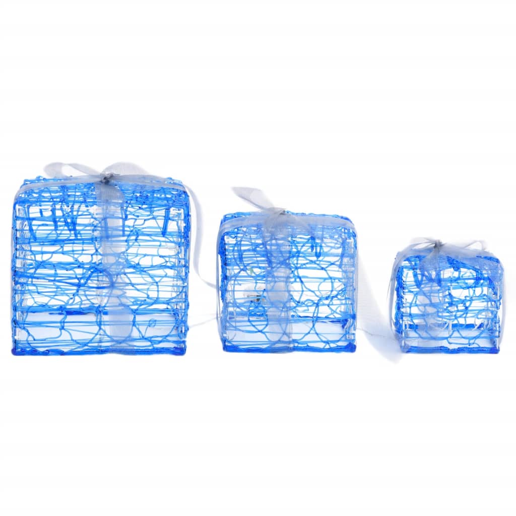 Κουτιά Δώρων Χριστουγ. Εξ./Εσ. Χώρου 3 τεμ. Ψυχ. Λευκό Ακρυλικά