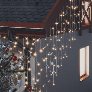 Κουρτίνα LED Φωτάκια Σταλακτίτες 10μ 400LED Θερμ. Λευκό 8 Λειτ.