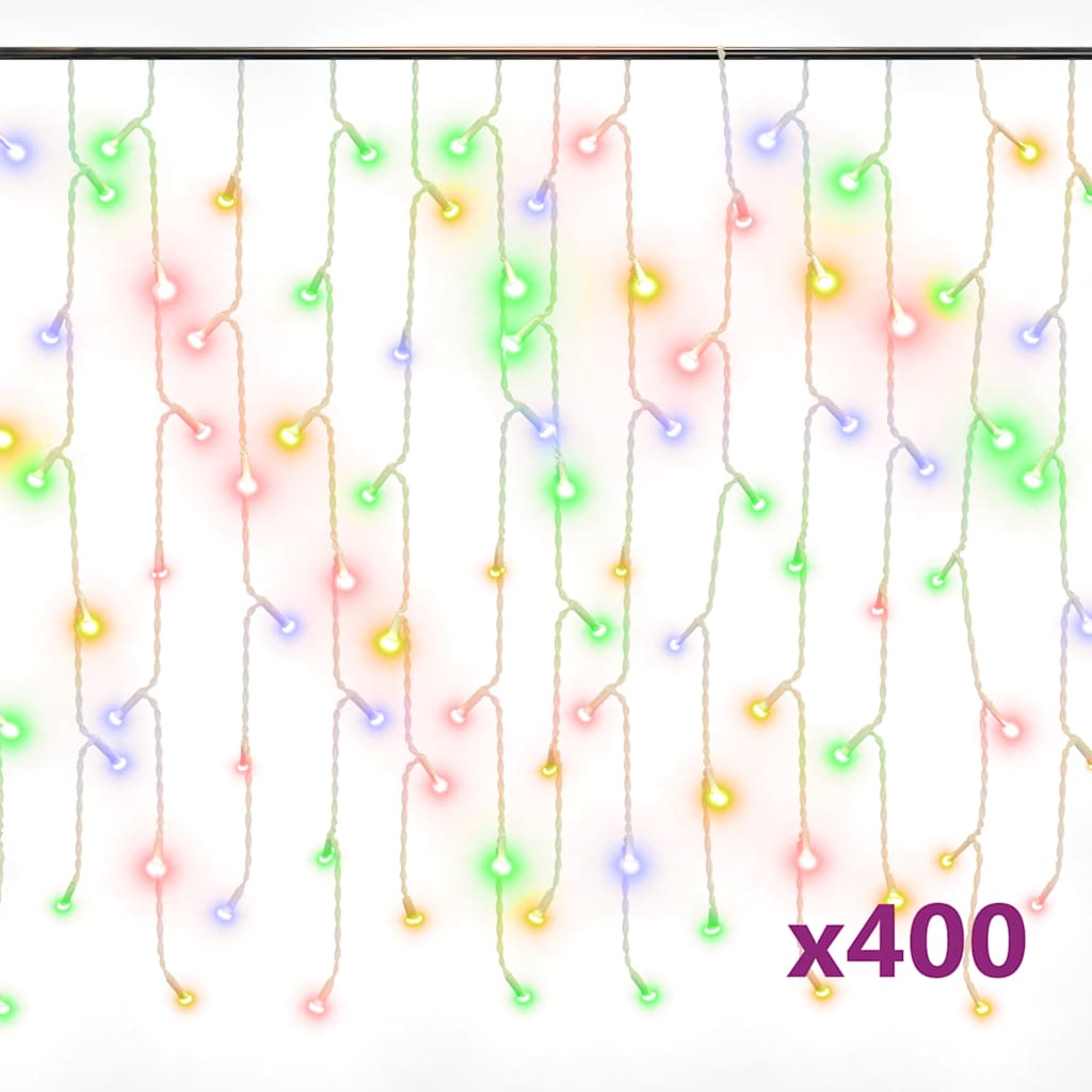 Κουρτίνα LED Φωτάκια Σταλακτίτες 10μ. 400 LED Πολύχρωμα 8 Λειτ.