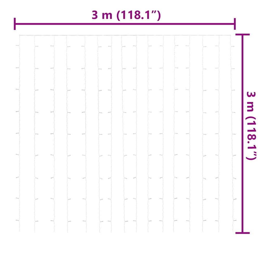 Κουρτίνα LED Φωτάκια 300 LED Πολύχρωμα 3 x 3 μ. 8 Λειτουργίες