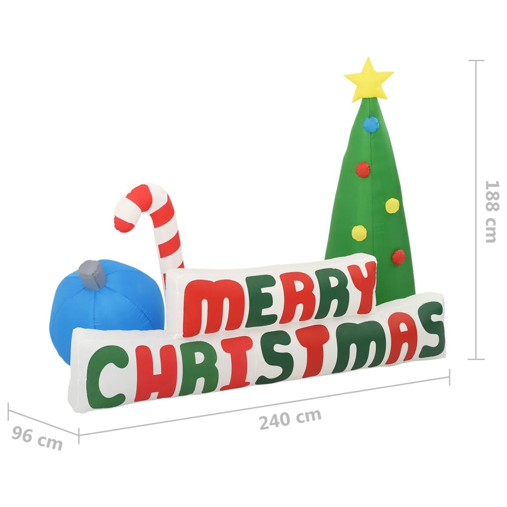 Φουσκωτό Δέντρο/Διακοσμητικό «Merry Christmas» LED 240x188 εκ. - Pakobazaar