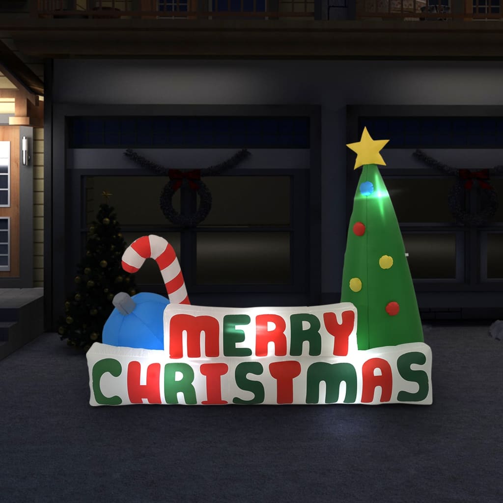 Φουσκωτό Δέντρο/Διακοσμητικό «Merry Christmas» LED 240x188 εκ. - Pakobazaar