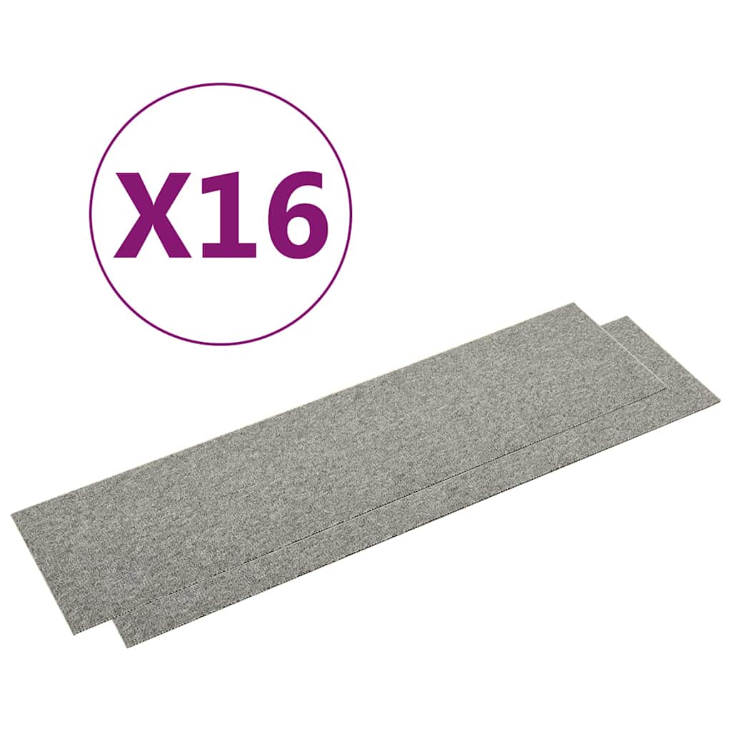Μοκέτα Πλακάκι 16 τεμ. Ανοιχτό Γκρι 4 μ² 25 x 100 εκ.