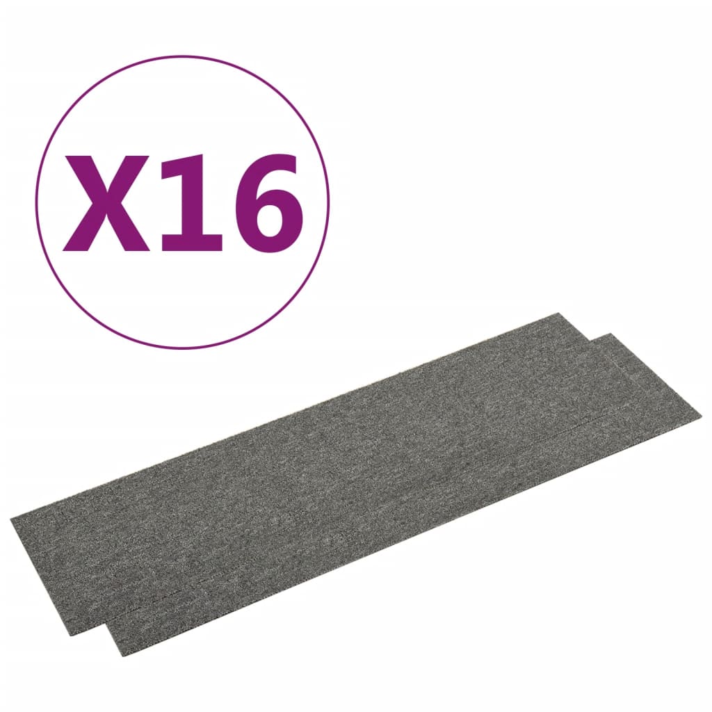 Μοκέτα Πλακάκι 16 τεμ. Γκρι 4 μ² 25 x 100 εκ.