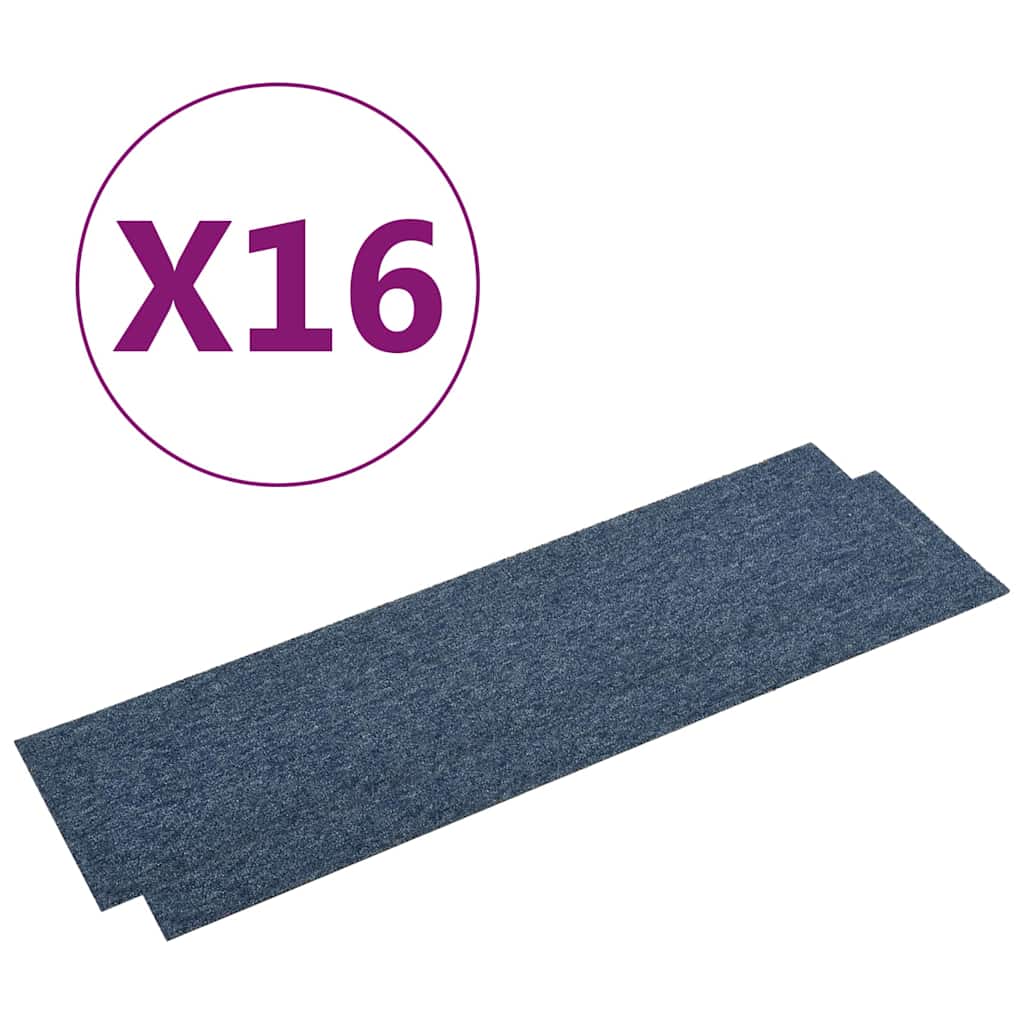 Μοκέτα Πλακάκι 16 τεμ. Μπλε 4 μ² 25 x 100 εκ.