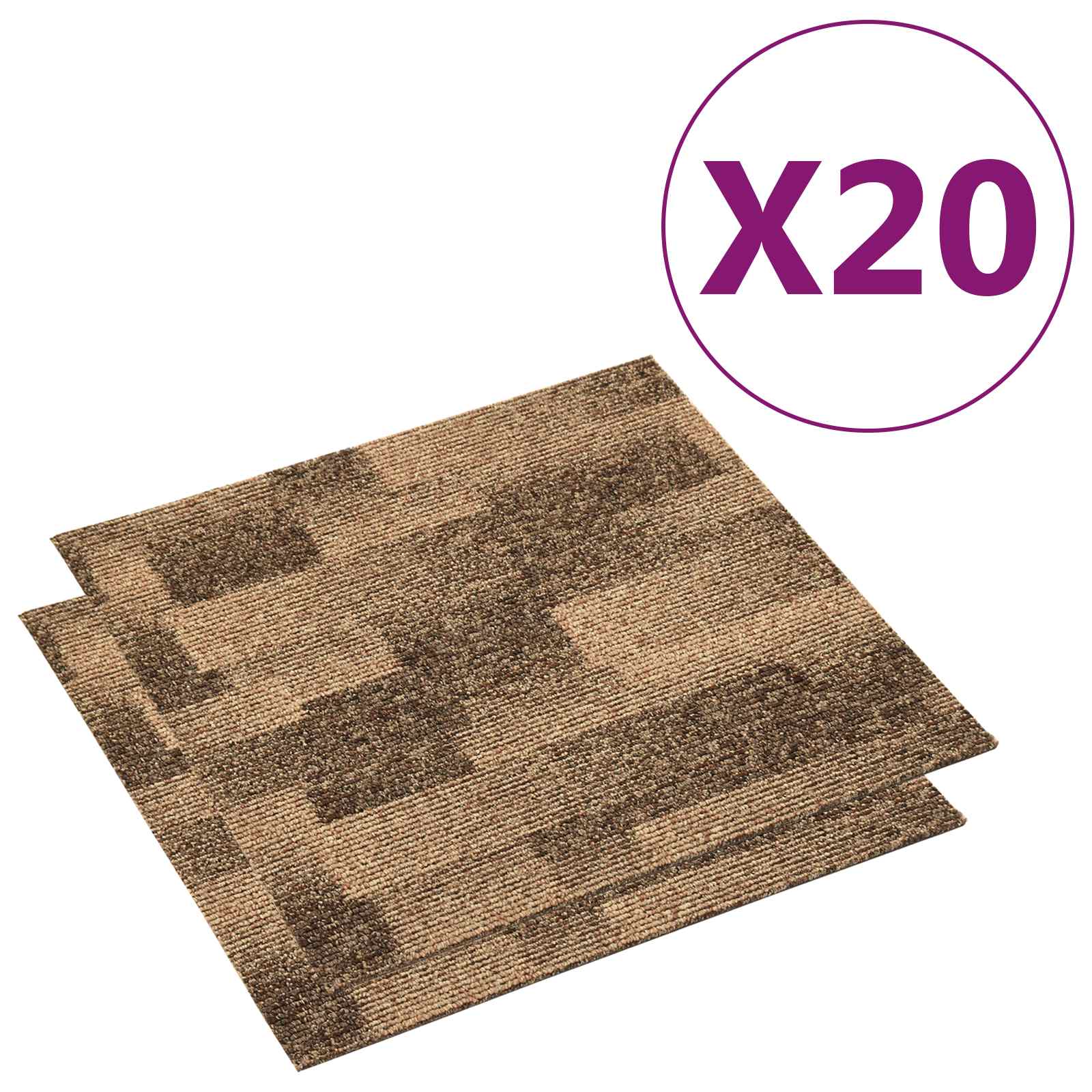 Χάλι Δαπέδου 20 pcs Καφέ 50 x 50 cm PP - Pakobazaar