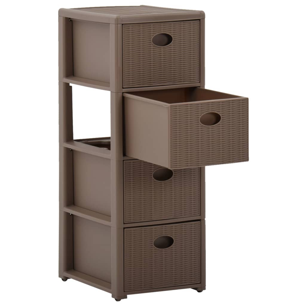 Συρταριέρα με 4 Συρτάρια Taupe 30 x 40 x 80 εκ.