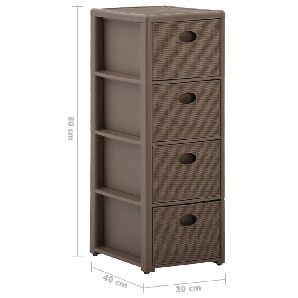 Συρταριέρα με 4 Συρτάρια Taupe 30 x 40 x 80 εκ.
