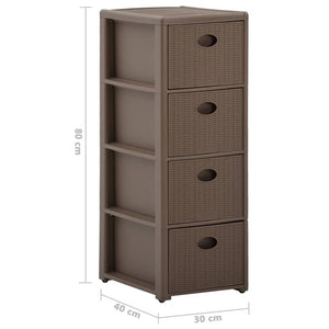 Συρταριέρα με 4 Συρτάρια Taupe 30 x 40 x 80 εκ.