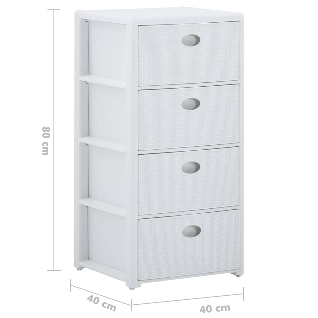Συρταριέρα με 4 Συρτάρια Λευκή 40 x 40 x 80 εκ.