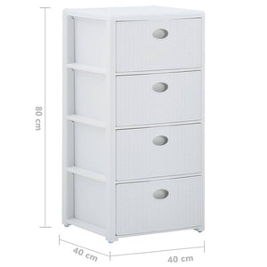 Συρταριέρα με 4 Συρτάρια Λευκή 40 x 40 x 80 εκ.