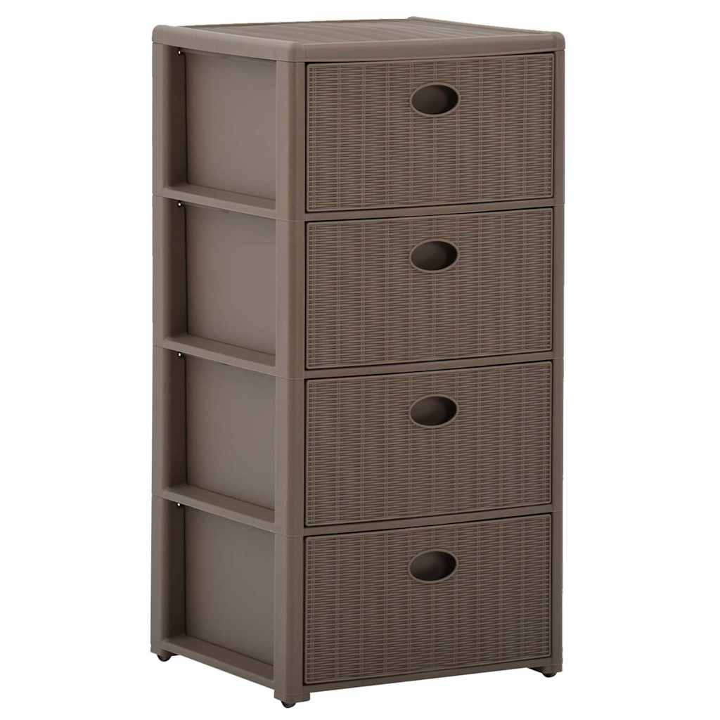 Συρταριέρα με 4 Συρτάρια Taupe 40 x 40 x 80 εκ.