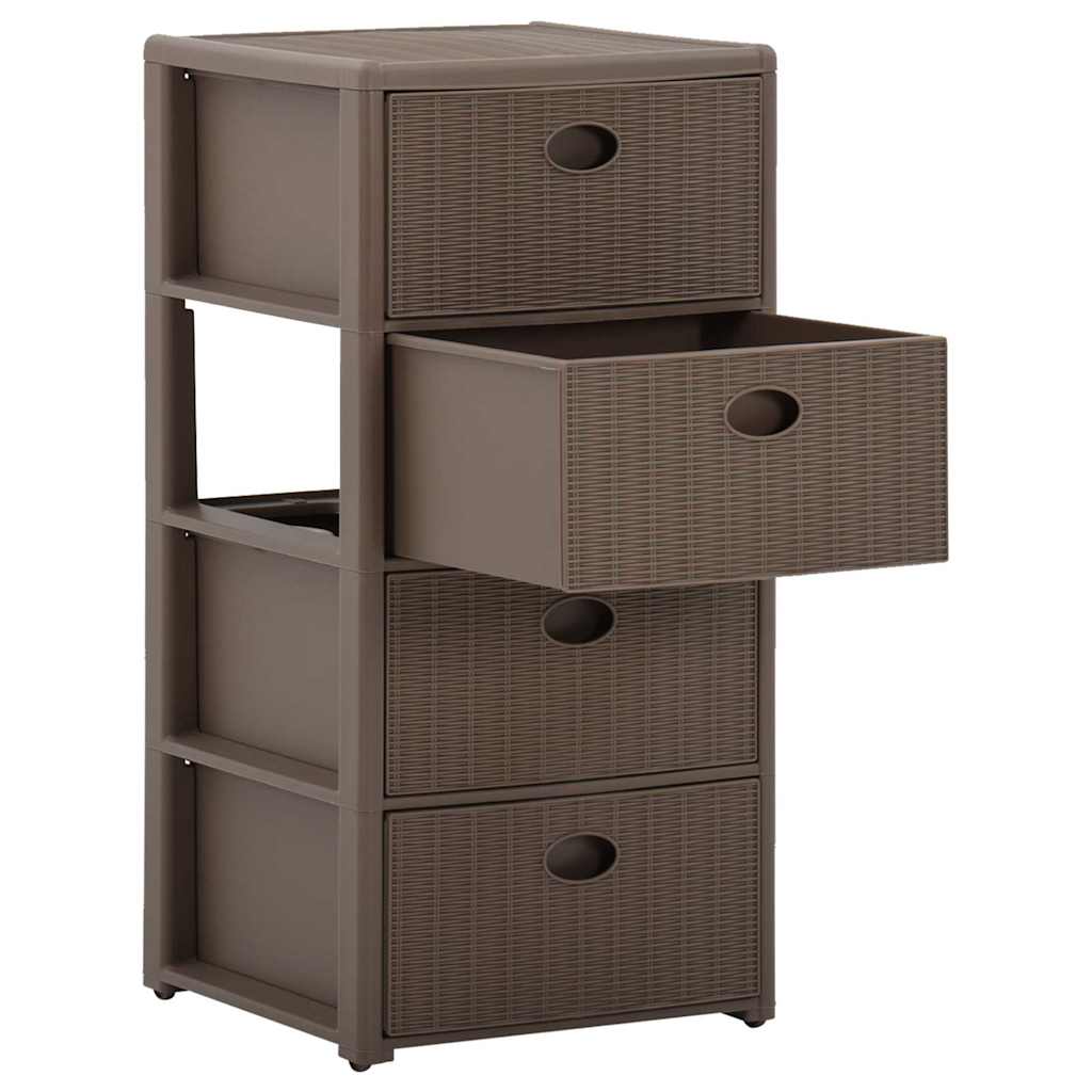 Συρταριέρα με 4 Συρτάρια Taupe 40 x 40 x 80 εκ.