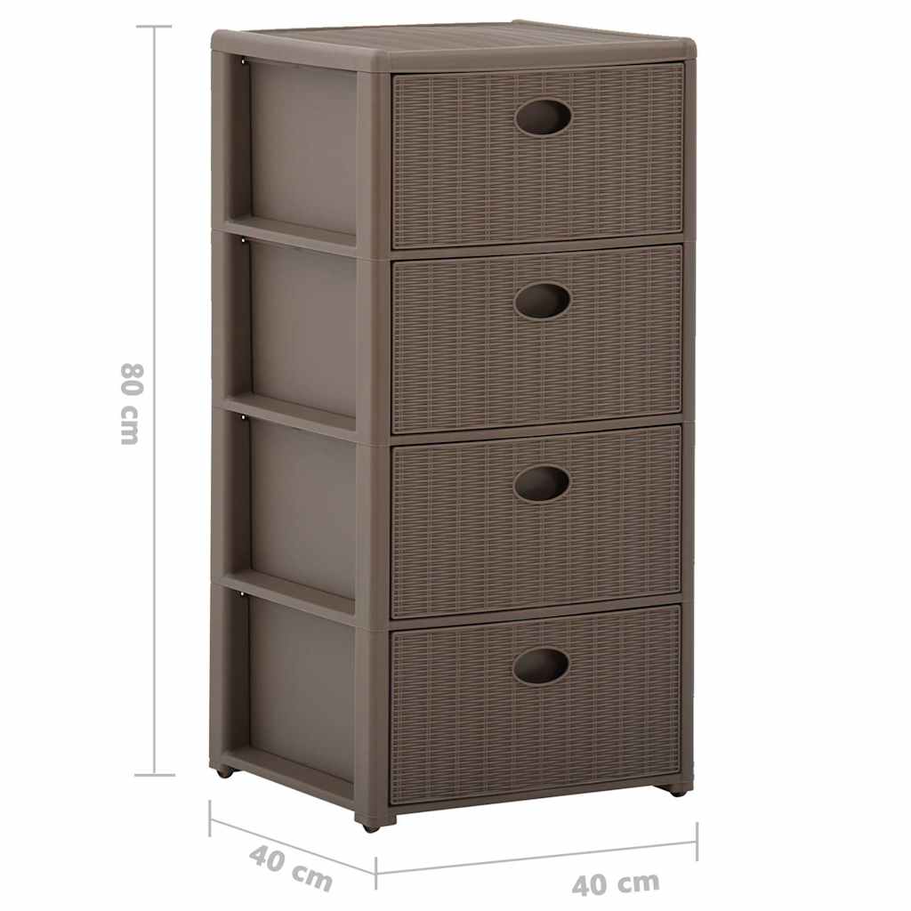 Συρταριέρα με 4 Συρτάρια Taupe 40 x 40 x 80 εκ.