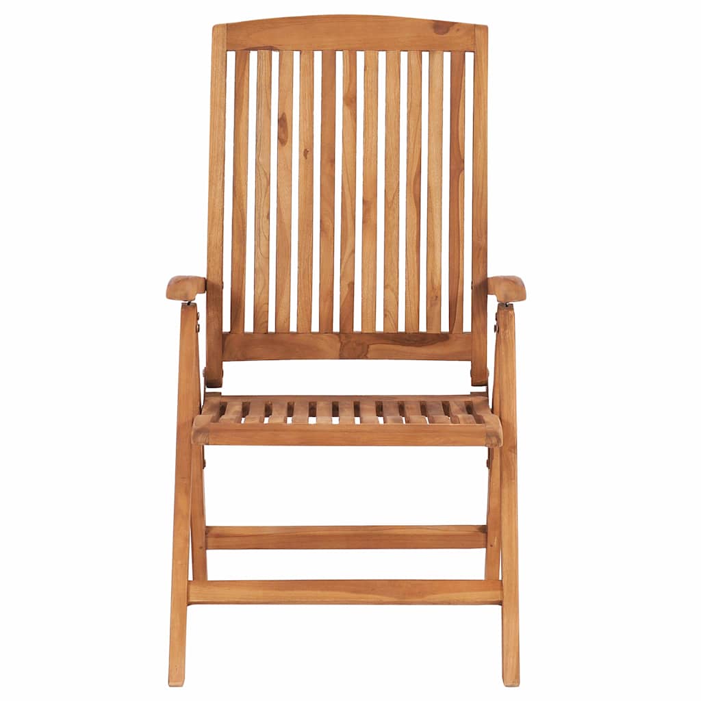 Ανακλινόμενες πτυσσόμενες καρέκλες με μαξιλάρια 4 τεμάχια από μασίφ ξύλο τικ
