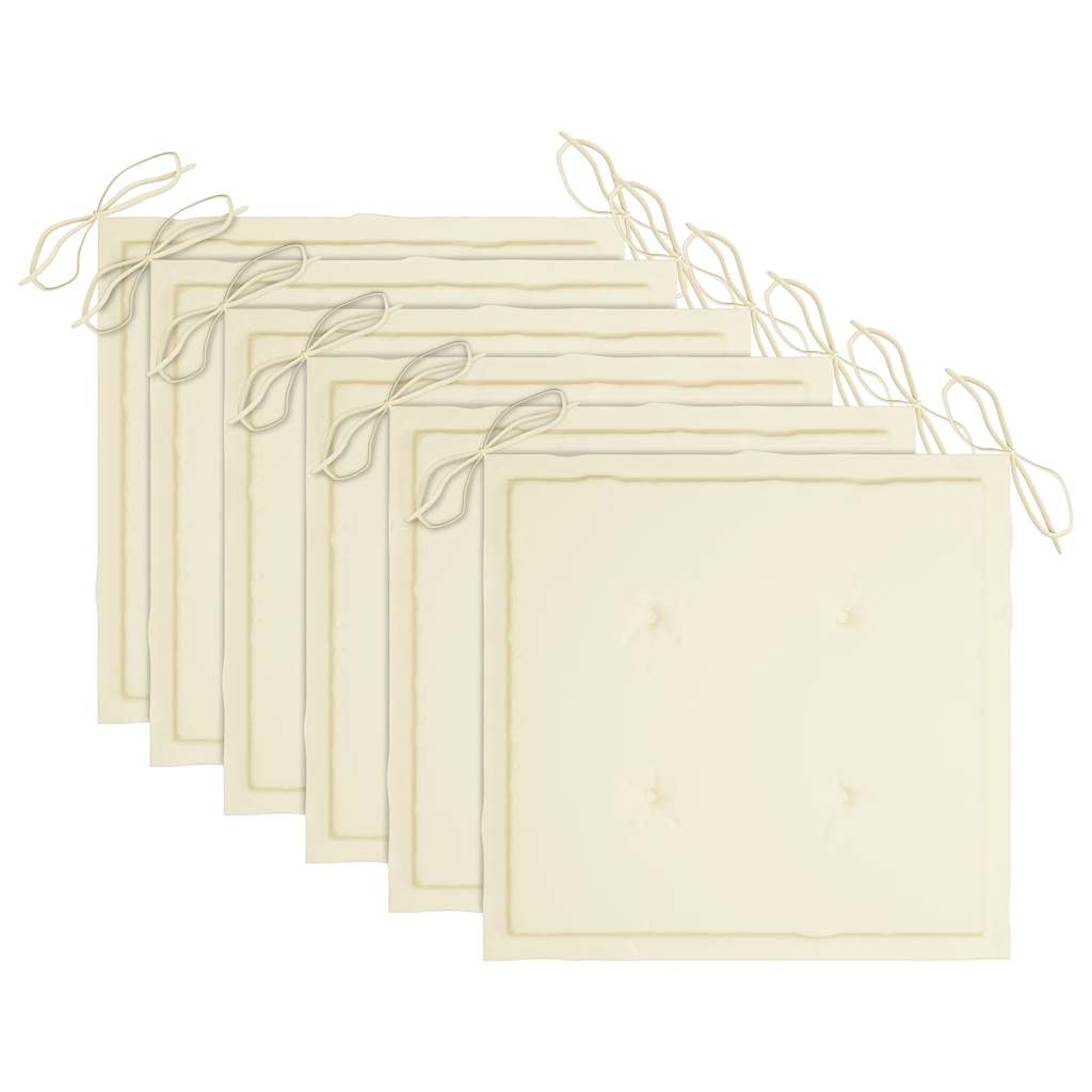 Καρέκλες Κήπου Πτυσσόμενες 6 τεμ. Μασίφ Ξύλο Teak με Μαξιλάρια - PAKOBAZAAR