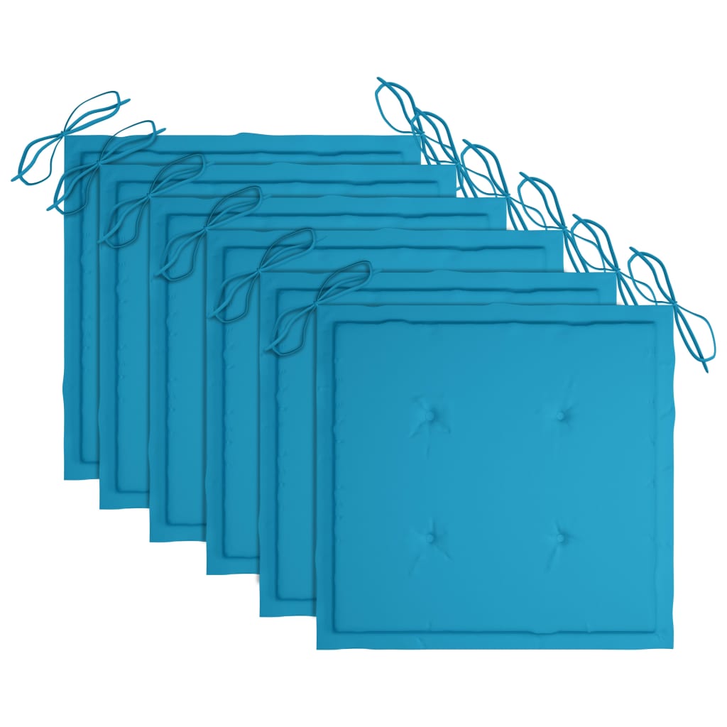 Καρέκλες Κήπου Πτυσσόμενες 6 τεμ. Μασίφ Ξύλο Teak με Μαξιλάρια - PAKOBAZAAR