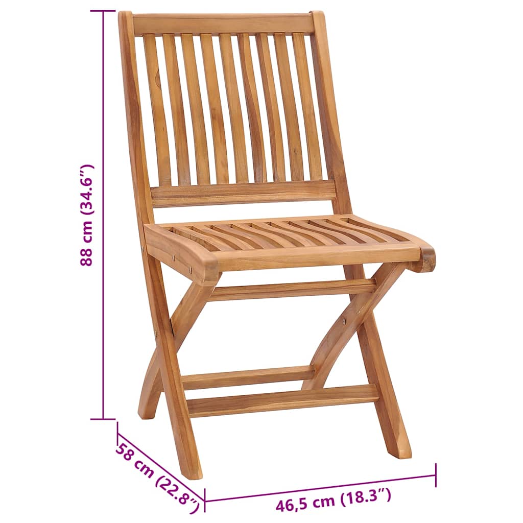 Πτυσσόμενες Καρέκλες με Μαξιλάρια 6 τεμ. από Μασίφ Ξύλο Teak