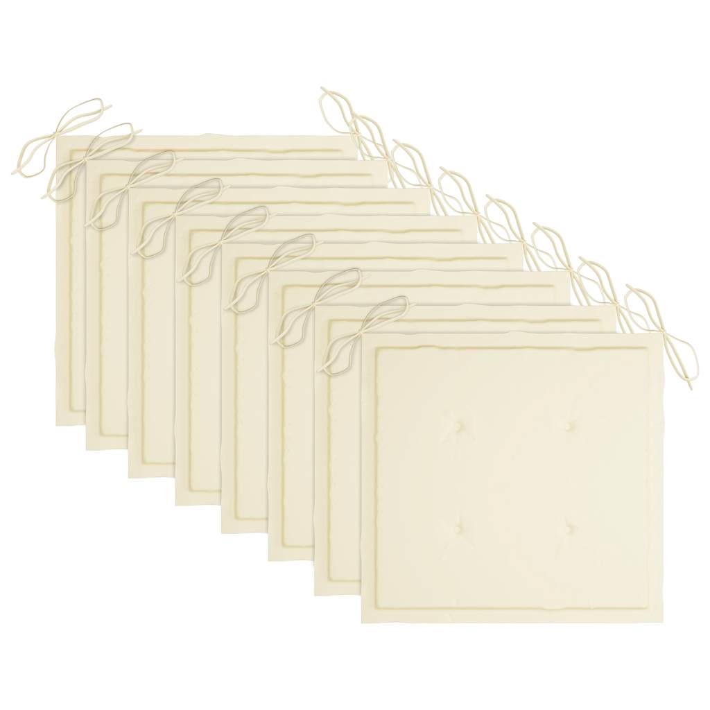 Καρέκλες Κήπου Πτυσσόμενες 8 τεμ. Μασίφ Ξύλο Teak με Μαξιλάρια - PAKOBAZAAR