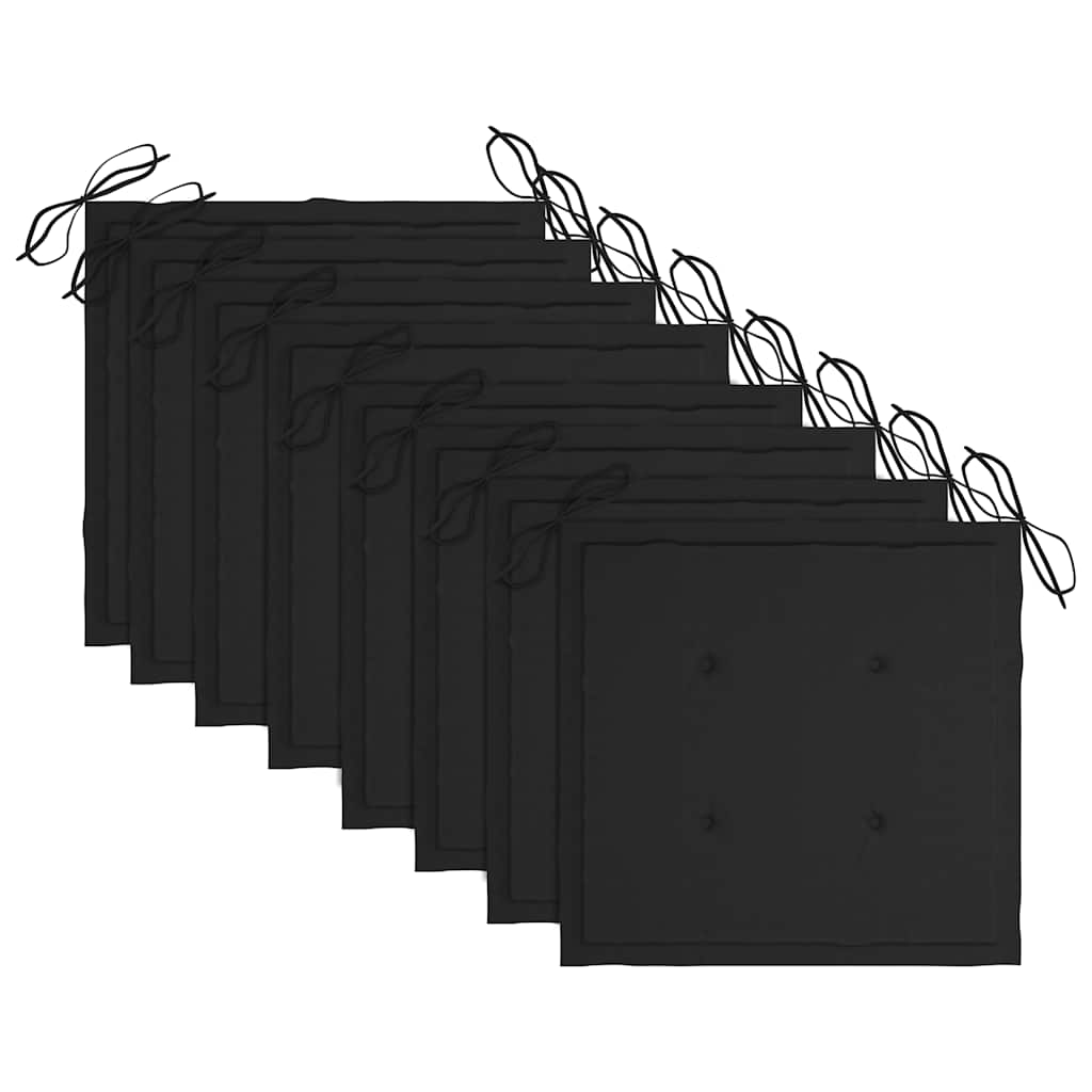 Καρέκλες Κήπου Πτυσσόμενες 8 τεμ. Μασίφ Ξύλο Teak με Μαξιλάρια - PAKOBAZAAR