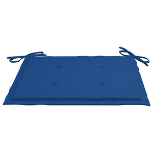 Πτυσσόμενες καρέκλες με μαξιλάρια Royal Blue 8 τεμάχια από μασίφ ξύλο τικ - Pakobazaar