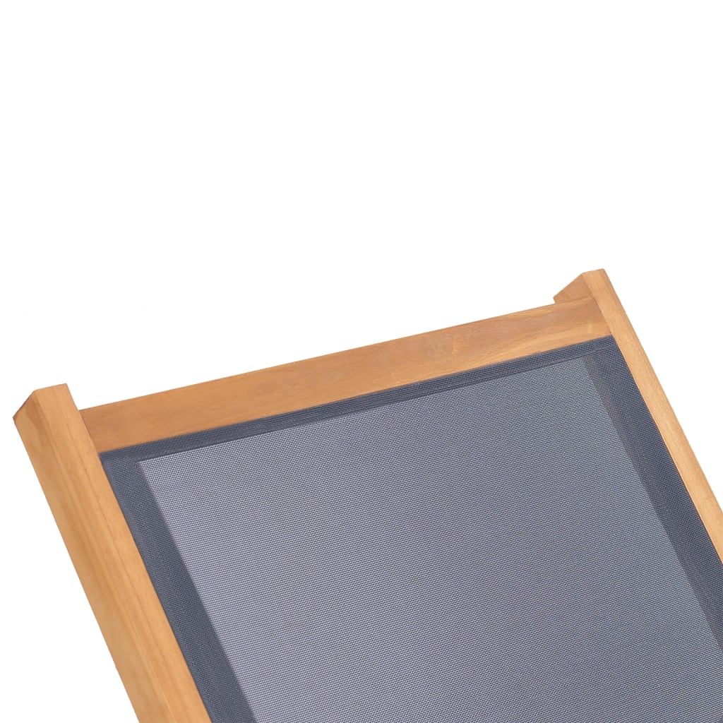 Ξαπλώστρες Πτυσσόμενες 2 τεμ. από Μασίφ Teak/Textilene με Ρόδες - PAKOBAZAAR