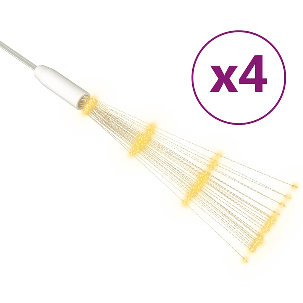 Χριστ. Φώτα Εξ.Χώρου Πυροτέχνημα 4 Τεμ. Θερμό Λευκό 20εκ 560LED - Pakobazaar