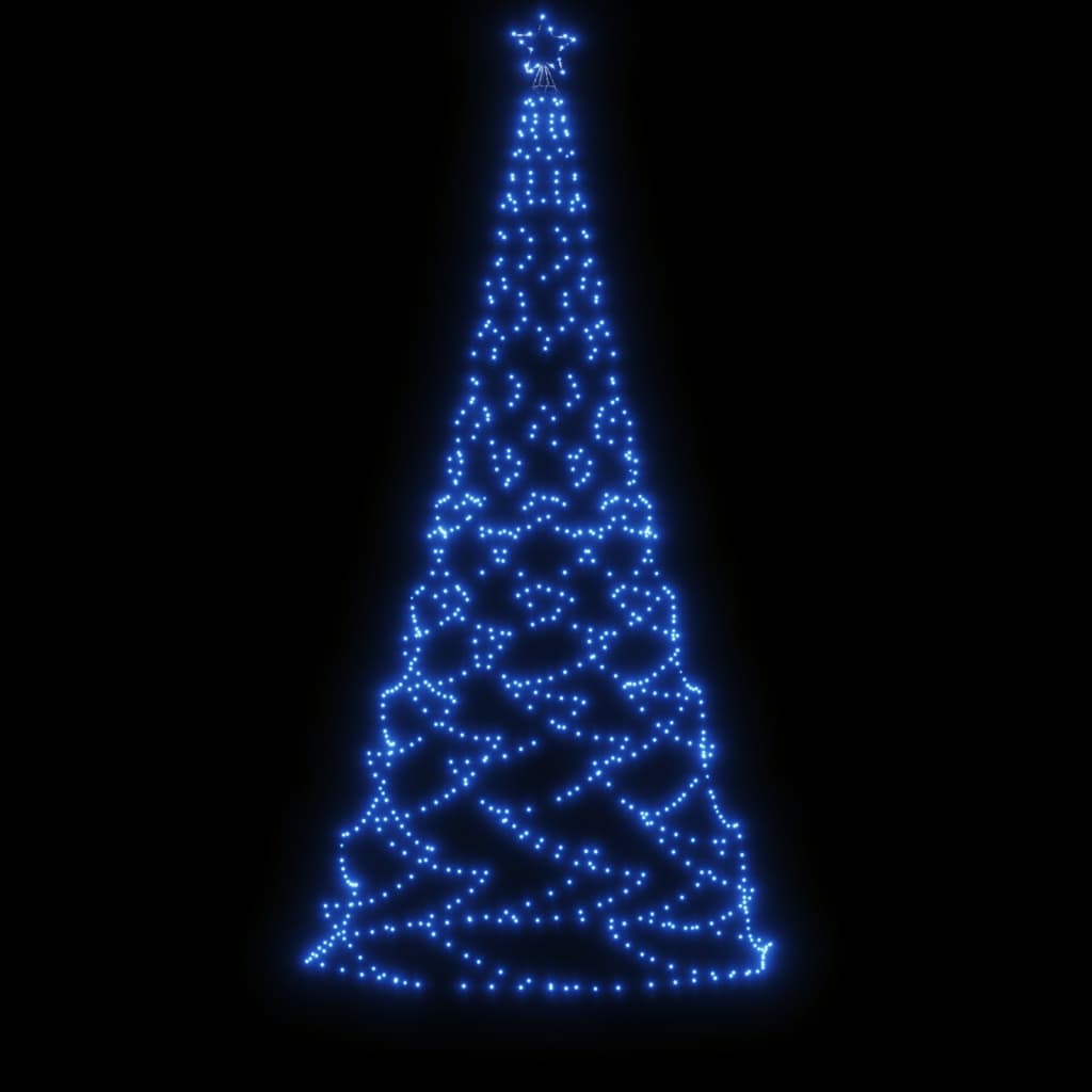 Χριστουγεννιάτικο Δέντρο Μπλε 3 μ. 500 LED με Μεταλλικό Στύλο