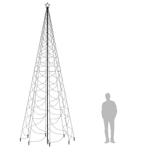 Χριστουγεν. Δέντρο Ψυχρό Λευκό 5 μ. 1400 LED με Μεταλλικό Στύλο - Pakobazaar