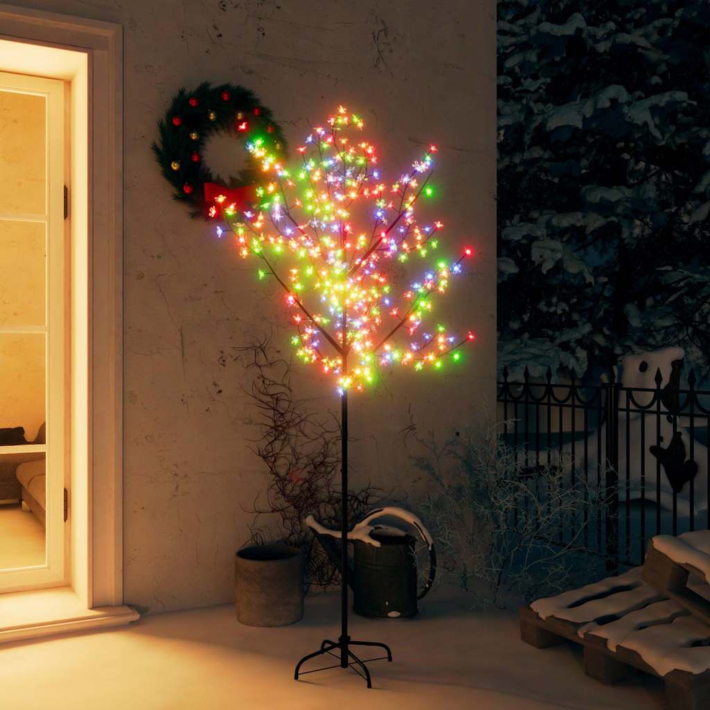 Χριστουγεννιάτικο Δέντρο Κερασιά 200 LED Πολύχρωμο Φως 180 εκ. - Pakobazaar