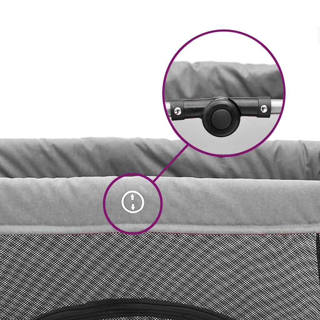 Παρκοκρέβατο Βρεφικό με Στρώμα Ανοιχτό Γκρι από Λινό Ύφασμα - Pakobazaar