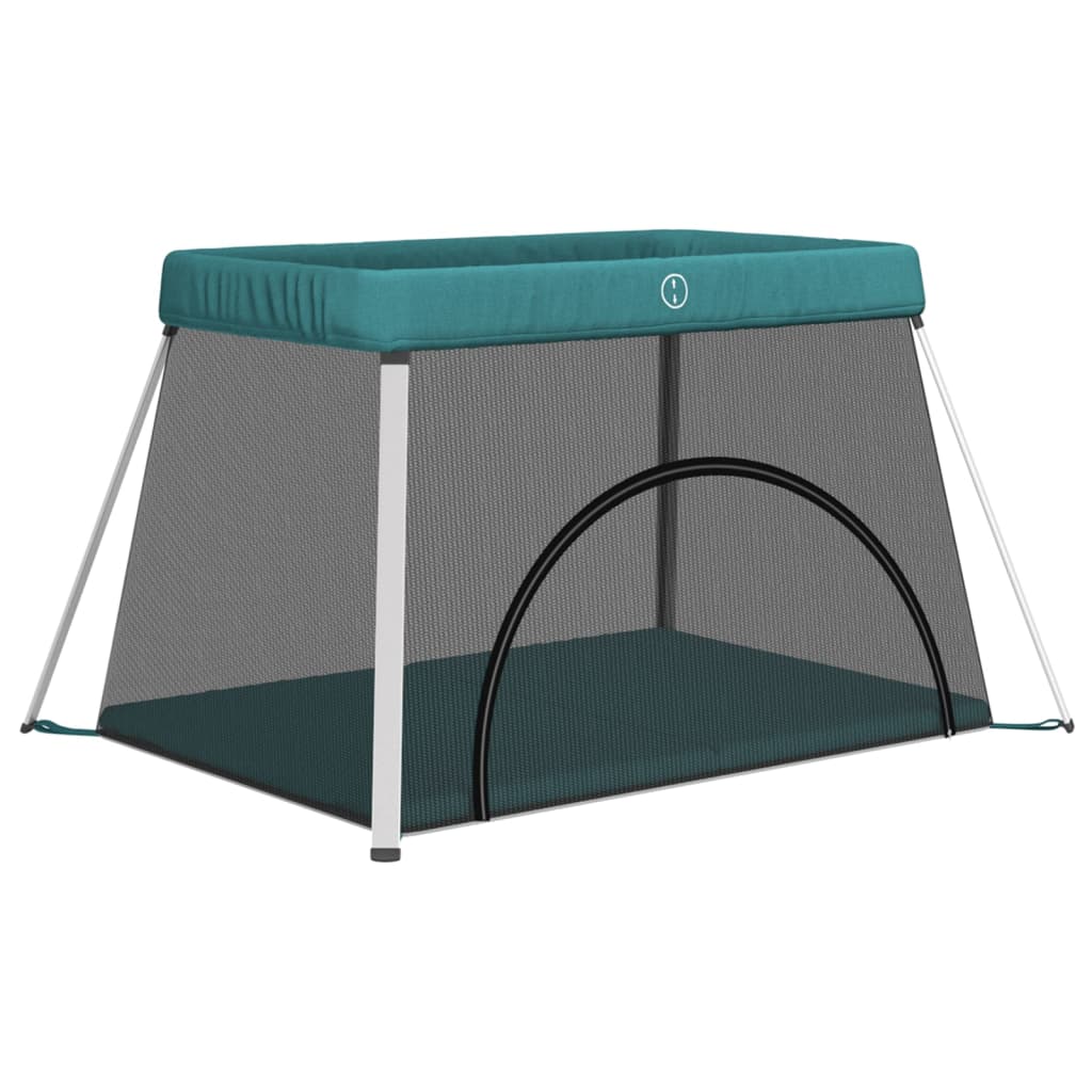 Παρκοκρέβατο Βρεφικό με Στρώμα Πράσινο από Λινό Ύφασμα - Pakobazaar