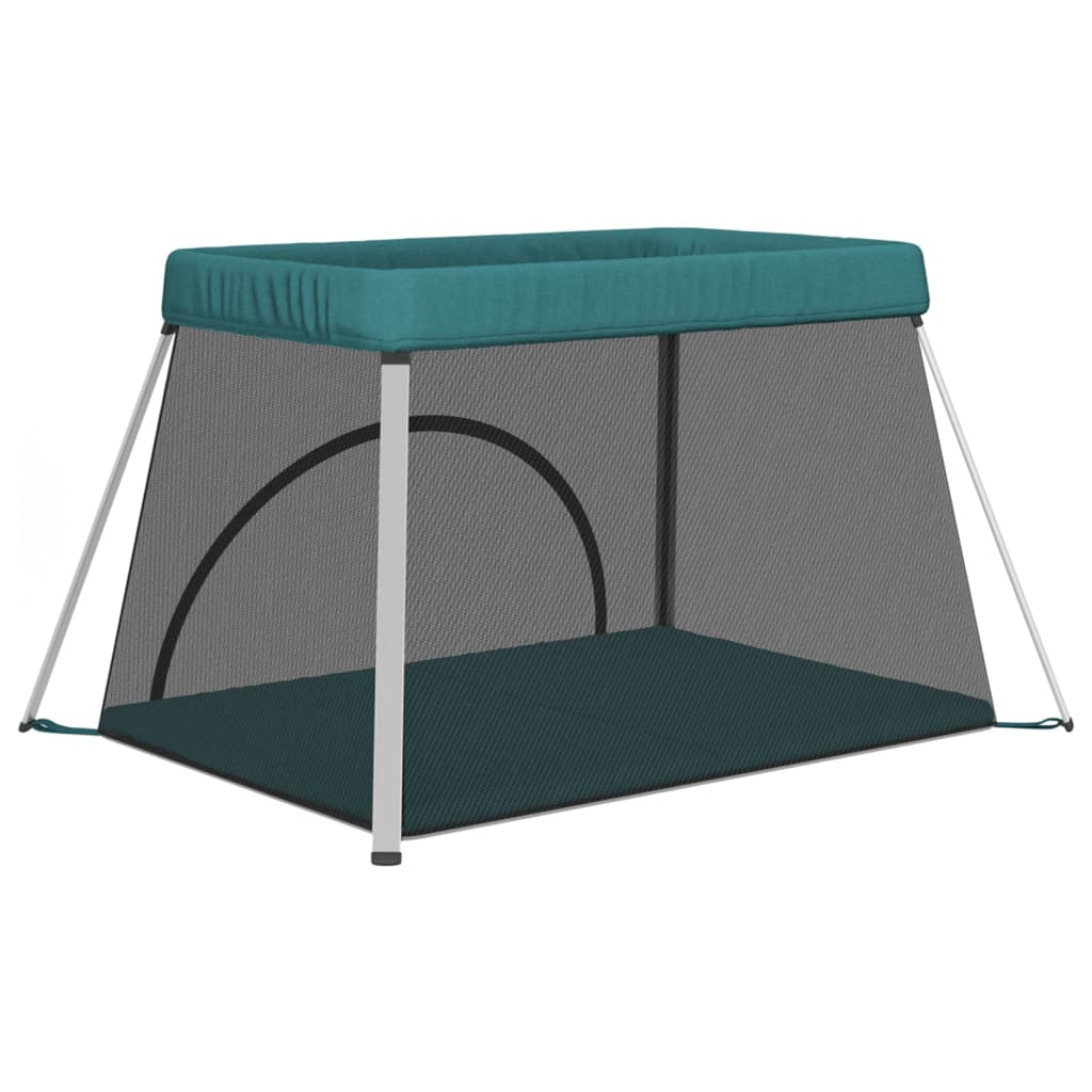 Παρκοκρέβατο Βρεφικό με Στρώμα Πράσινο από Λινό Ύφασμα - Pakobazaar