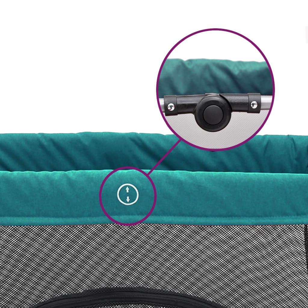 Παρκοκρέβατο Βρεφικό με Στρώμα Πράσινο από Λινό Ύφασμα - Pakobazaar