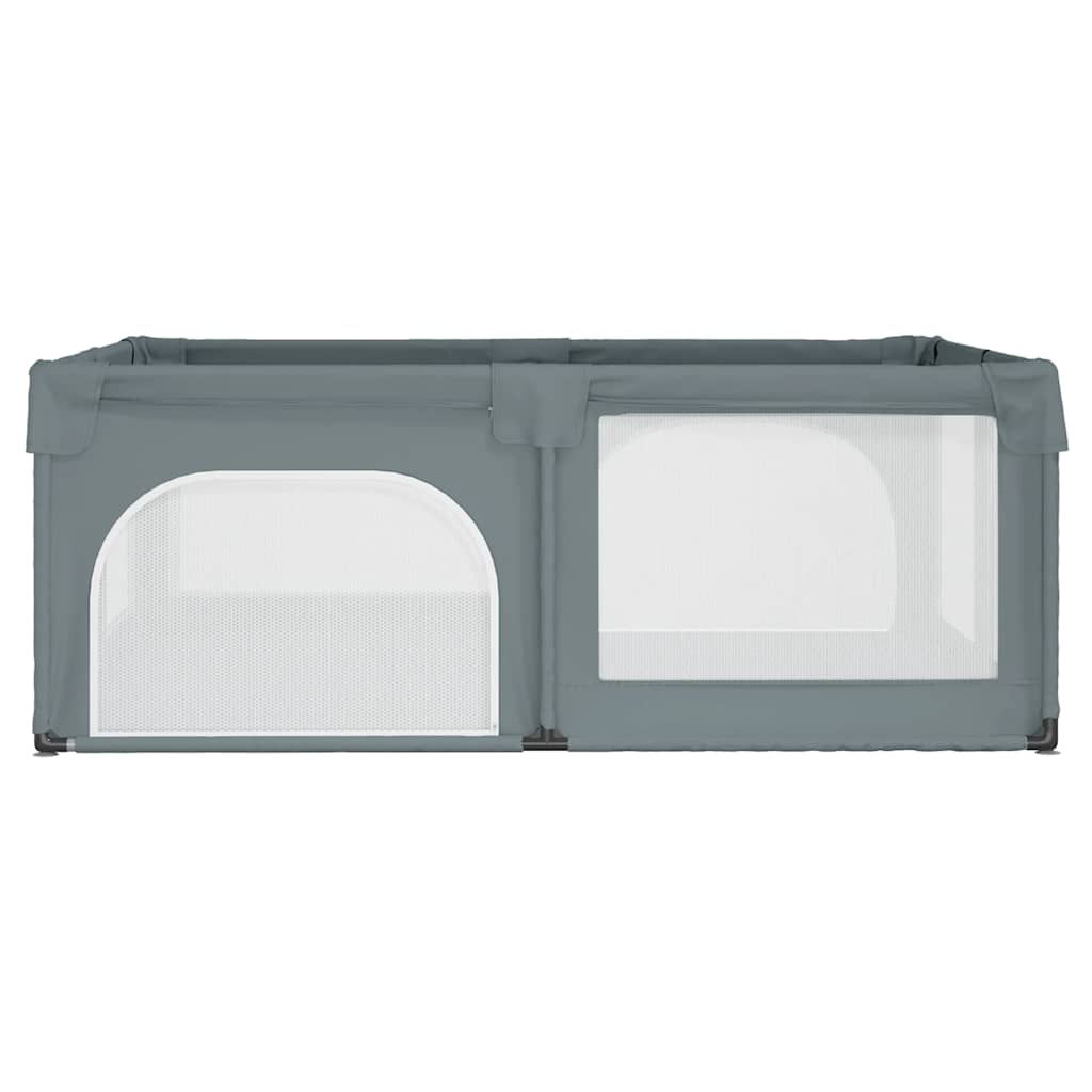 Παρκοκρέβατο Βρεφικό με 2 Πόρτες Ανοιχτό Γκρι από Ύφασμα Oxford - Pakobazaar