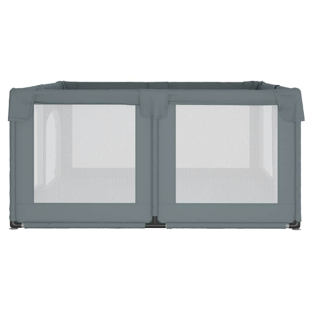 Παρκοκρέβατο Βρεφικό με 2 Πόρτες Ανοιχτό Γκρι από Ύφασμα Oxford - Pakobazaar