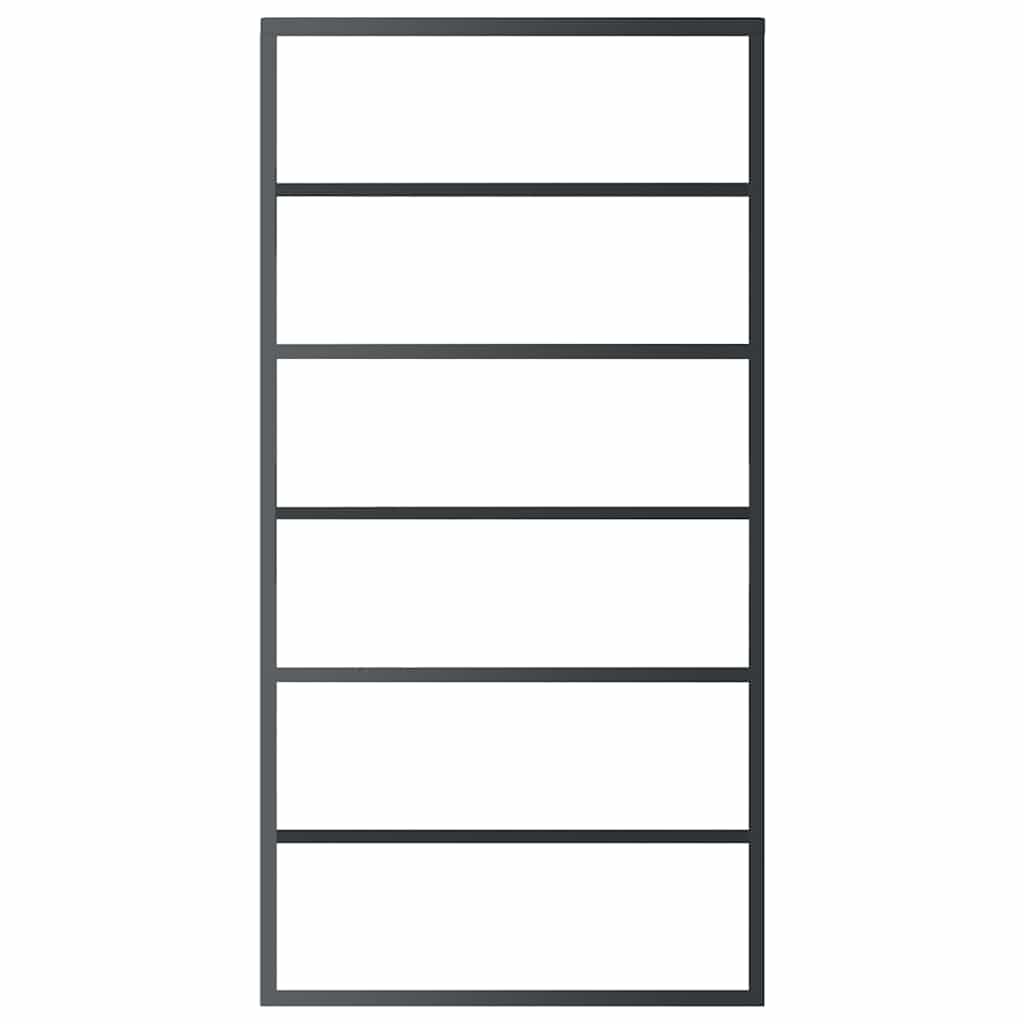 Πόρτα Συρόμενη Μαύρη 102 x 205 εκ. από Γυαλί ESG / Αλουμίνιο - PAKOBAZAAR