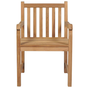 Καρέκλες Κήπου 6 τεμ. από Μασίφ Ξύλο Teak με Μπλε Μαξιλάρια - Pakobazaar