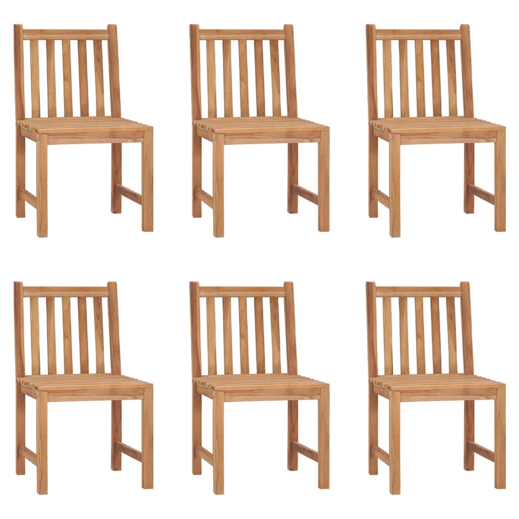 Καρέκλες Κήπου 6 τεμ. από Μασίφ Ξύλο Teak με Μαξιλάρια - PAKOBAZAAR