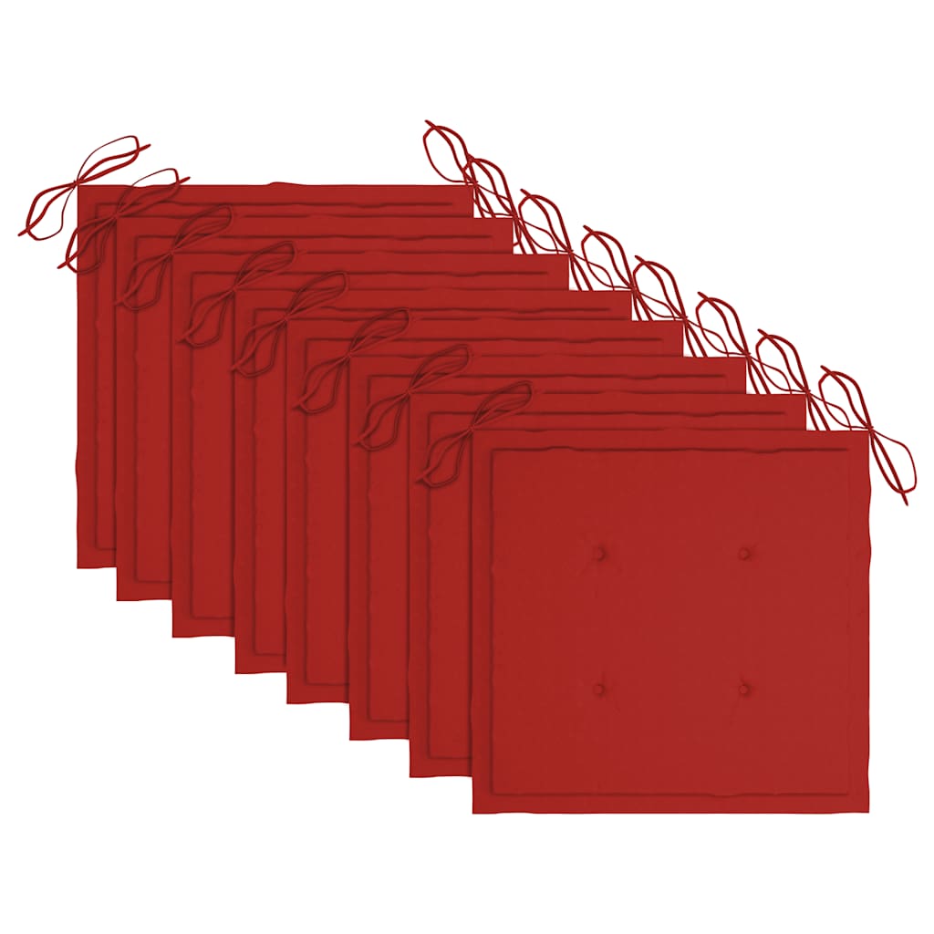 Καρέκλες Κήπου 8 Τεμαχίων από Μασίφ Ξύλο Teak με Μαξιλάρια - PAKOBAZAAR