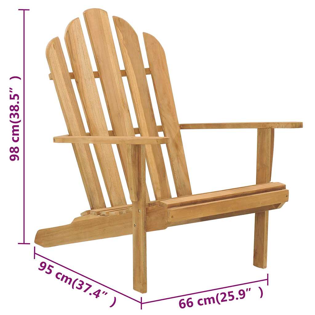 Πολυθρόνες Adirondack 2 τεμ. από Μασίφ Ξύλο Teak - Pakobazaar