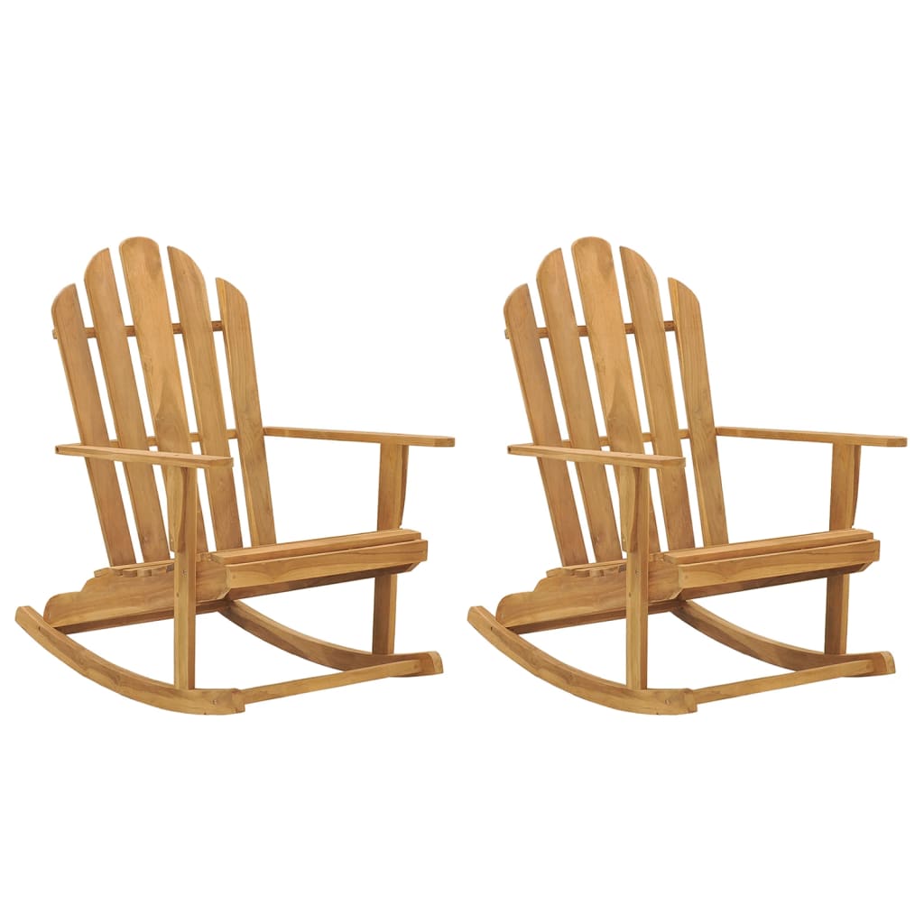 Κουνιστές Πολυθρόνες Adirondack 2 τεμ. από Μασίφ Ξύλο Teak - PAKOBAZAAR
